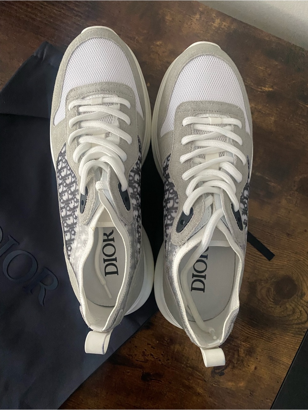 Dior B22 Oblique Beige Cream Sneakers | Designer Luxury - Picture 6 of 6
